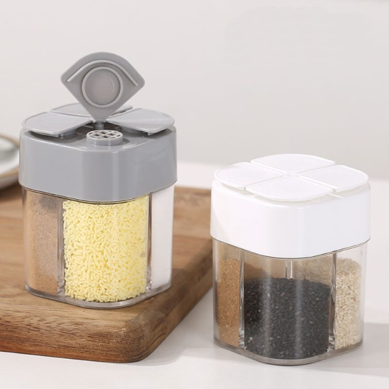 Camping Cooking Container - 4-In-1 Transparent Spice Dispenser Jar with
