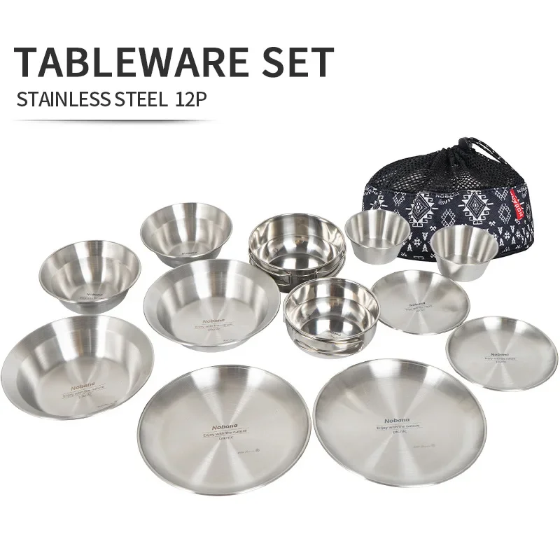 12PCS Portable Outdoor Tablewa - Camping Cooking Dining Set recension och pris