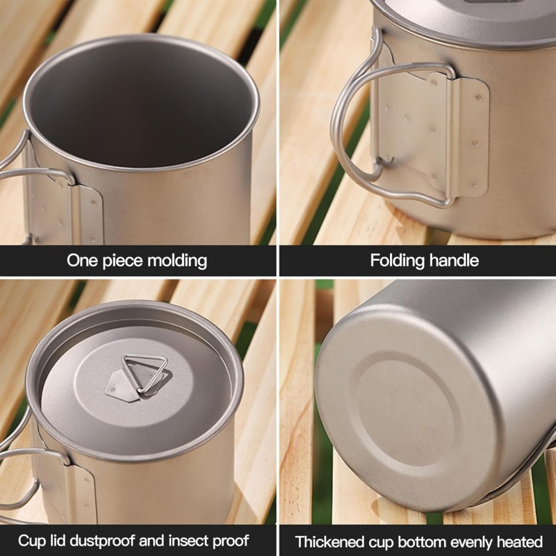 Titanium Camping Mug with Fold - Camping Cooking Organizer recension och pris