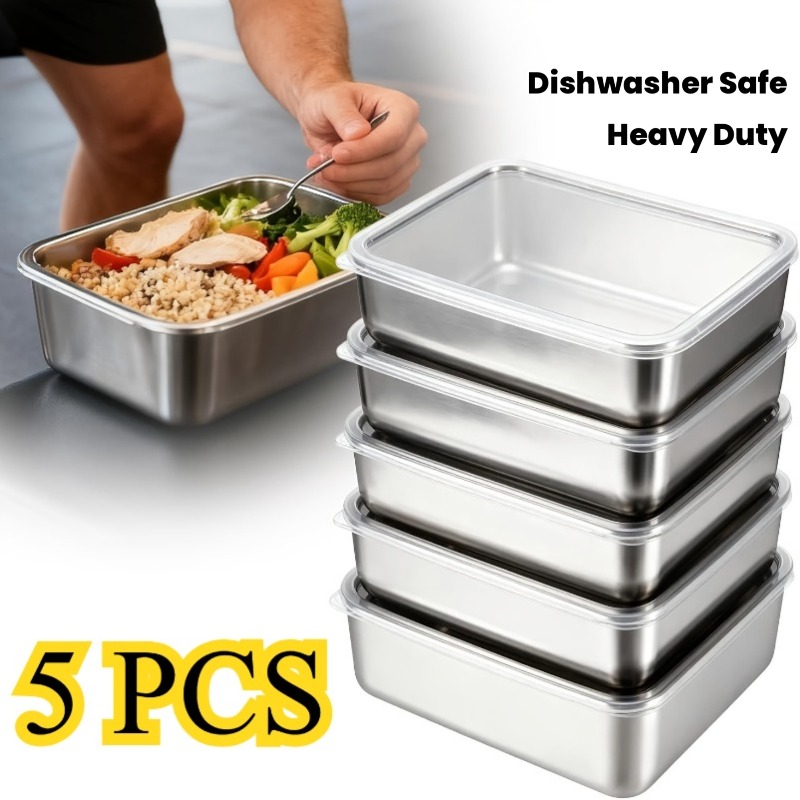 5pcs Stainless Steel Food Cont - Camping Cooking Organizer recension och pris