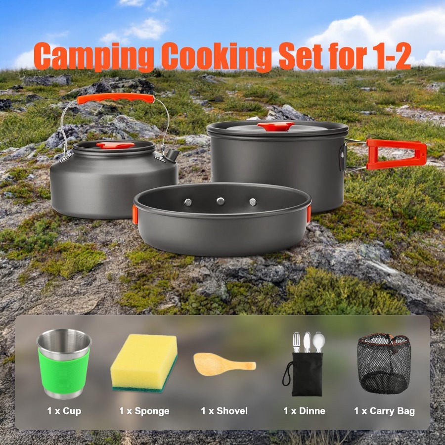 Camping Cookware Set: 35oz Non - Camping Hiking Cooking recension och pris