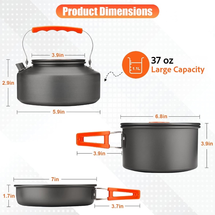 Camping Cookware Set: 35oz Non - Camping Hiking Cooking recension och pris